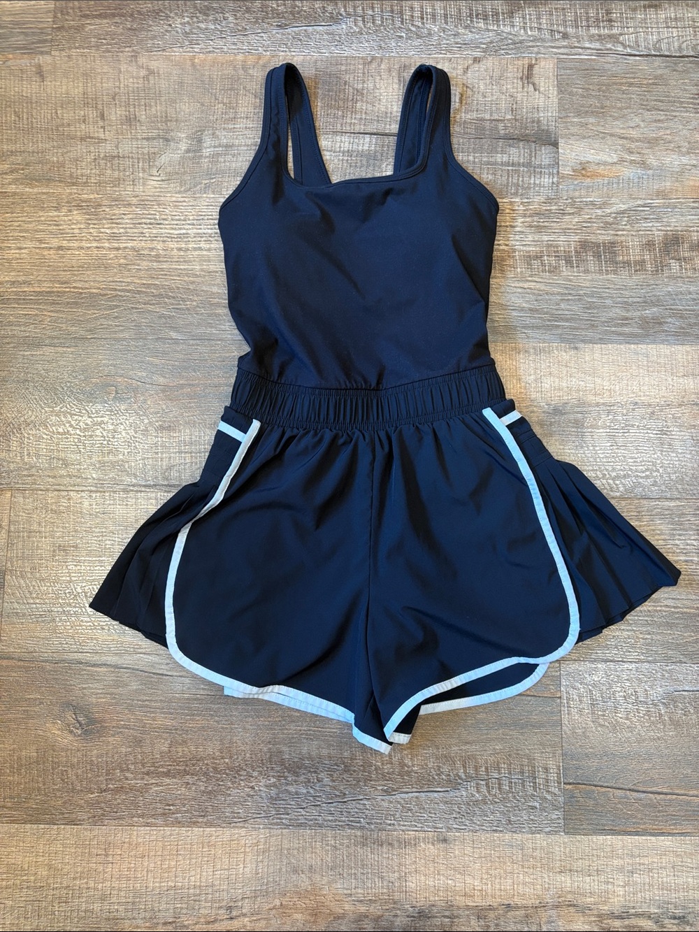 TALULAH Black Athletic Jumpsuit with Light Trim